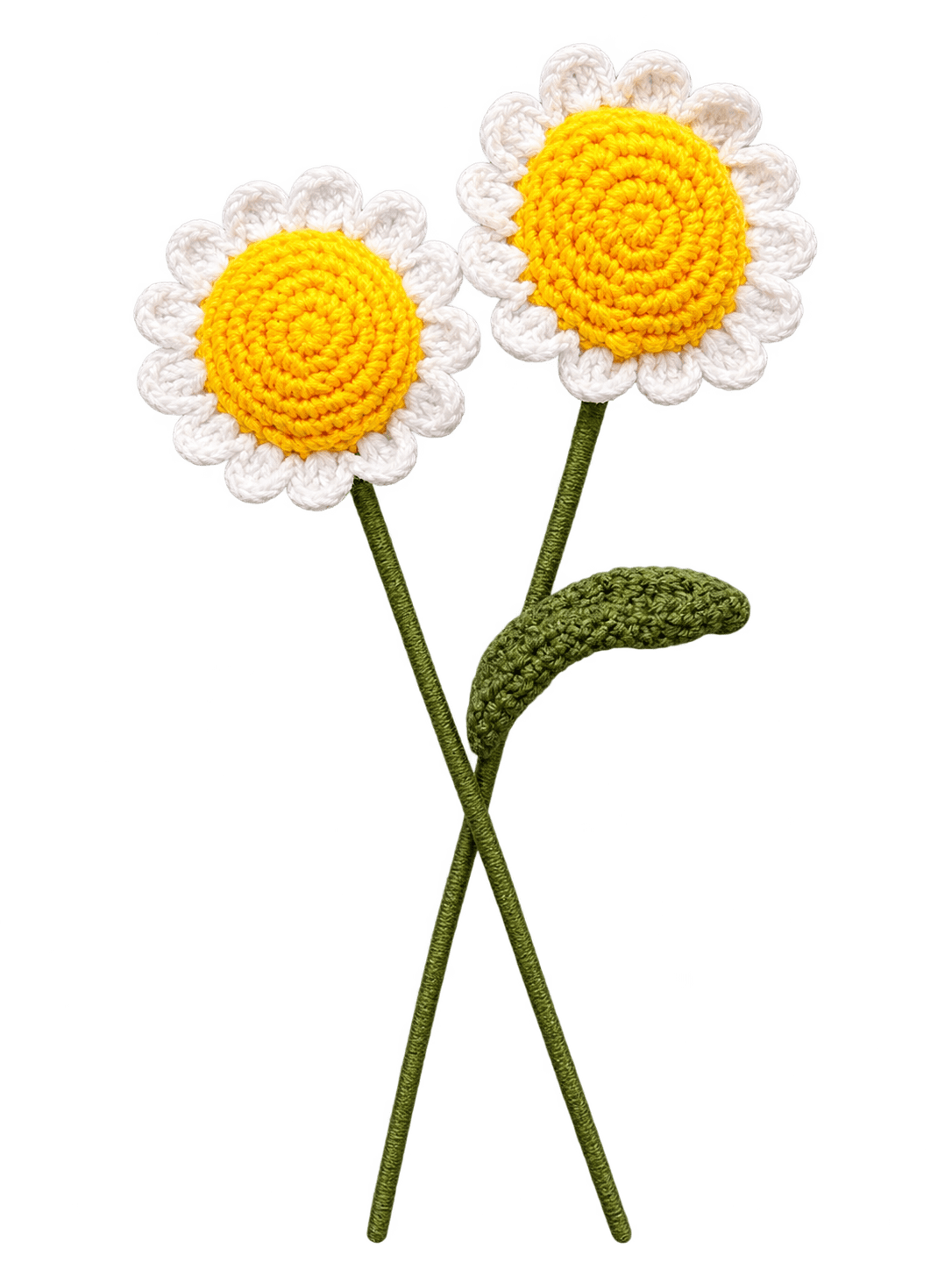 Crochet sunflower 3 pcs