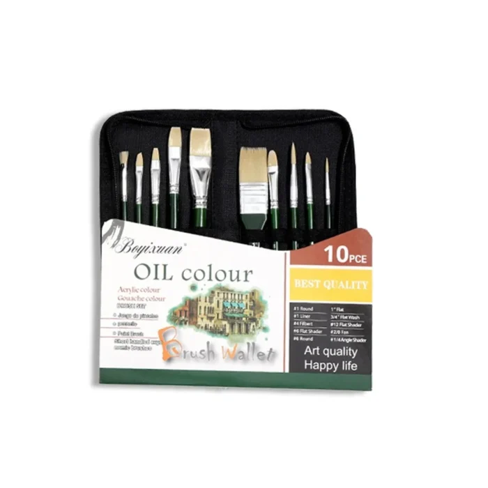 Oil Colour Brush Wallet (10 PCS)