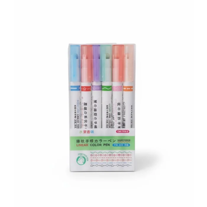 Linear Color Pen (Pack of 6)