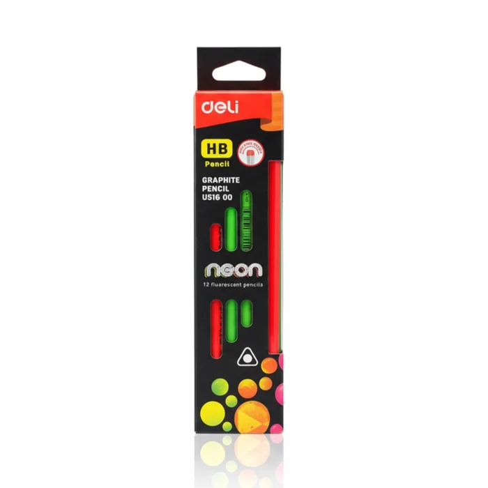 Deli Neon HB Graphite Pencils (Pack of 12)